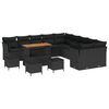 vidaXL Tuinbankenset 14 st Zwart poly rattan