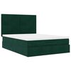 vidaXL Ottoman bed met matrassen 140x190cm fluweel donkergroen