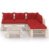 vidaXL 6-delige Loungeset met kussens pallet grenenhout