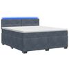 vidaXL Boxspring Bed met Matras en LED Donkergrijs 140 x 200 cm