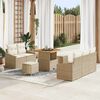 vidaXL Tuin Sofa Set met kussen 8 pcs Beige Poly riet