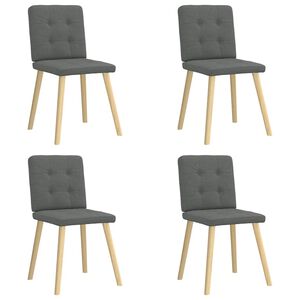 vidaXL Eetkamerstoelen 4 st stof donkergrijs