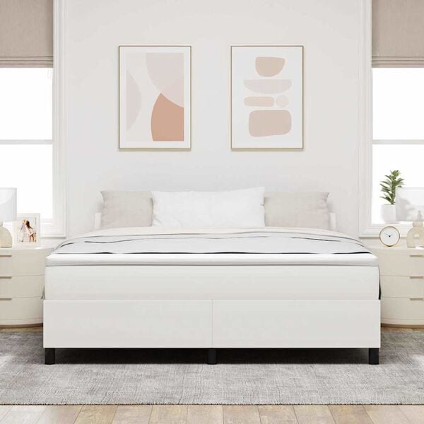 vidaXL Platform bedframe Cr&egrave;me 180 x 200 cm Stof