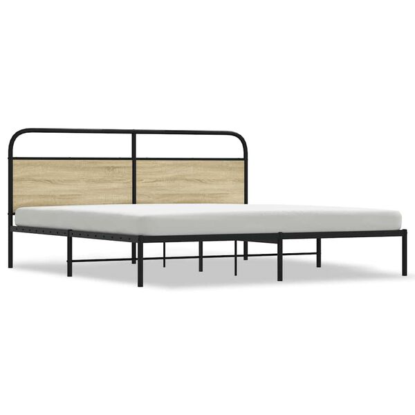 vidaXL Bedframe zonder matras metaal sonoma eikenkleurig 183x213 cm