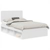 vidaXL Bedframe met hoofdeinde Wit 135 x 190 cm Massief grenenhout