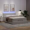 vidaXL Bed poef met matrassen en LED's 140x190cm kunstleer zuiver wit