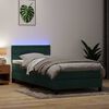 vidaXL Boxspring met matras en LED fluweel donkergroen 100x220 cm