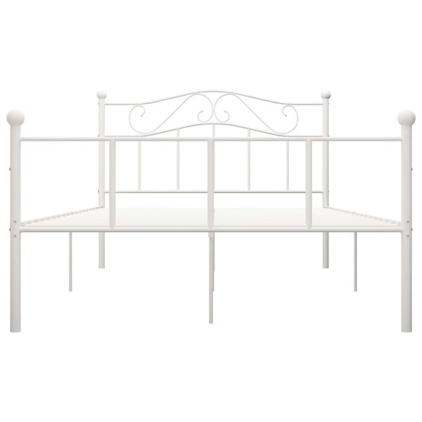 vidaXL Bedframe metaal wit 140x200 cm