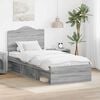 vidaXL Bedframe Grijs Sonoma 100 x 200 cm Massief grenenhout
