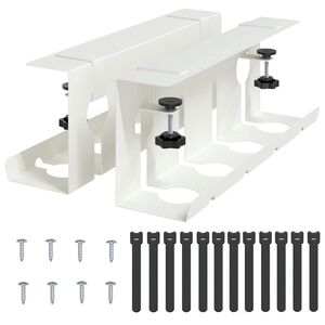 vidaXL Onder bureaublad kabelmanagement tray 2 pcs Wit 43 x 10 x 15 cm