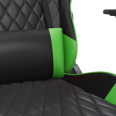 vidaXL Massage gamestoel kunstleer zwart en groen