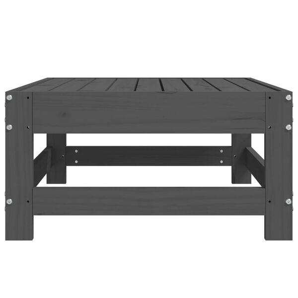 vidaXL Tuinvoetenbank massief grenenhout grijs