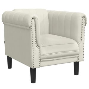 vidaXL Fauteuil fluweel cr&egrave;mekleurig
