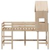 vidaXL Halfhoogslaper met ladder en bedhuis grenenhout 90x190 cm