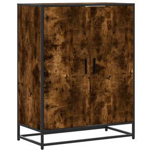 vidaXL Schoenenkast 75x38x97,5 cm bewerkt hout en metaal gerookt eiken