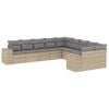 vidaXL 10-delige Loungeset met kussens poly rattan beige