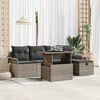 vidaXL Tuin Sofa Set met kussen met opslag 6 pcs Grijs Poly riet