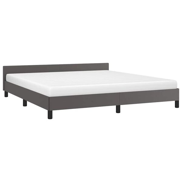 vidaXL Bedframe met hoofdeinde zonder matras 180x200 cm grijs