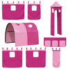 vidaXL Kinderhoogslaper met toren 80x200 cm massief grenenhout roze
