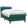 vidaXL Boxspring met matras en LED fluweel donkergroen 100x210 cm