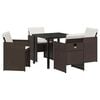 vidaXL Tuin eettafelset 5 st Bruin poly rattan