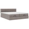 vidaXL Ottoman bed met matrassen en LED's 180x200cm stof taupe