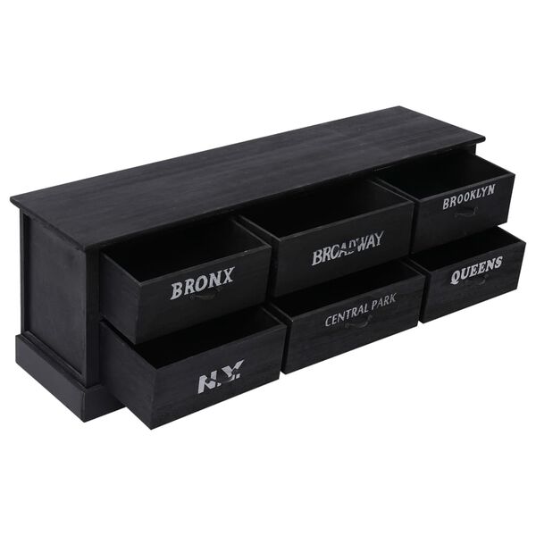 vidaXL Halbankje 115x30x40 cm hout zwart