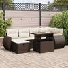 vidaXL 7-delige Loungeset met kussens poly rattan bruin