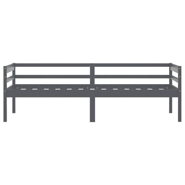 vidaXL Bedframe massief grenenhout donkergrijs 90x200 cm