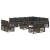 vidaXL Tuinbankenset 13 pcs Grijs poly rattan