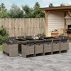 vidaXL 15-delige Tuinset met kussens poly rattan grijs
