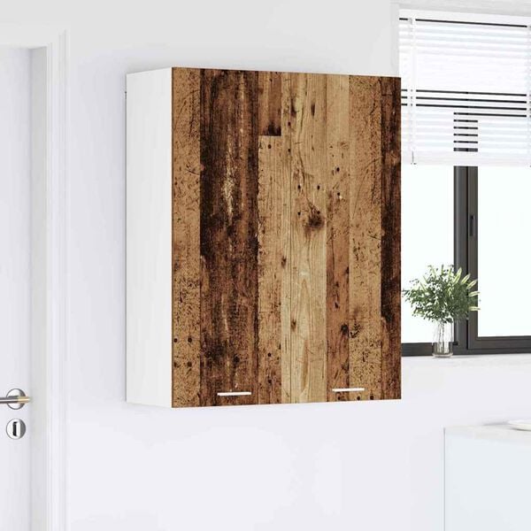 vidaXL Hangkast met opslag Oudhout 80 x 31 x 100 cm Bewerkt hout