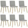 vidaXL Eetkamerstoelen 6 st stof wolk grijs