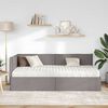 vidaXL Hoekbedframe met Matras met hoofdeinde 2 pcs Taupe Fluweel