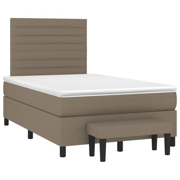 vidaXL Boxspring met matras stof taupe 120x200 cm
