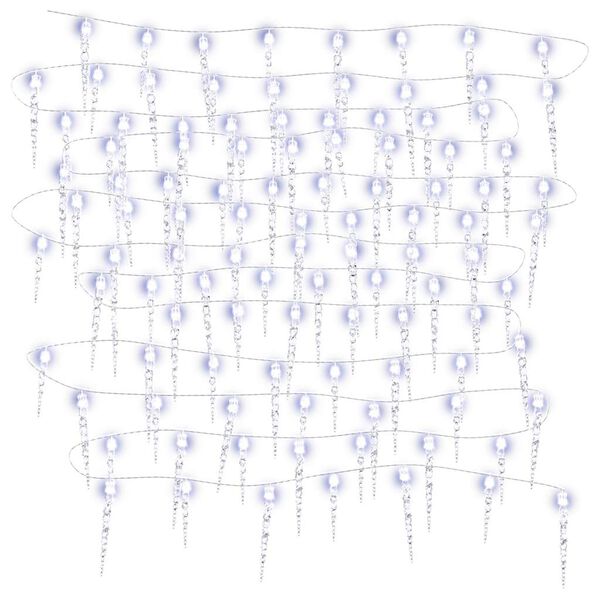 vidaXL Kerst IJspegellamp 200 LED's Koud Wit 20 m Acryl PVC