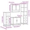 vidaXL 4-delige Badkamermeubelset bewerkt hout bruin eikenkleur