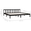 vidaXL Bedframe massief grenenhout zwart 180x200 cm