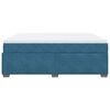 vidaXL Boxspring met matras fluweel donkerblauw 180x200 cm