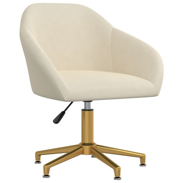 vidaXL Eetkamerstoelen draaibaar 6 st fluweel cr&egrave;mekleurig