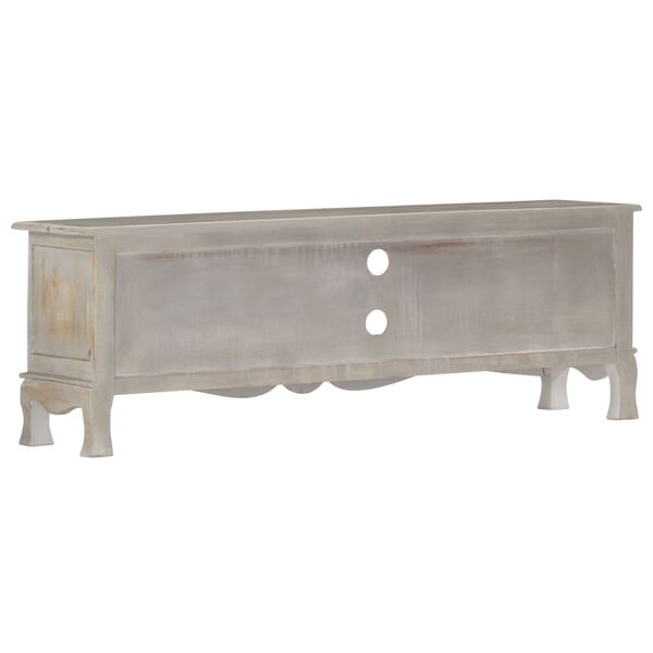 vidaXL Tv-meubel 120x30x42 cm massief mangohout grijs