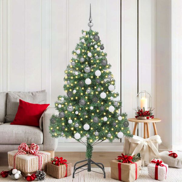 vidaXL Kerstboom met 300 LED met standaard Groen 180 cm PVC