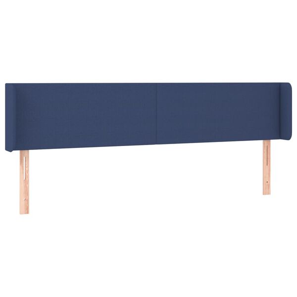 vidaXL Hoofdbord met randen 163x16x78/88 cm stof blauw