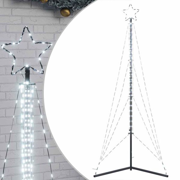 vidaXL LED-kerstboom 483 LEDs koud wit 240 cm