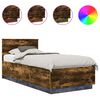 vidaXL Bedframe met hoofdeinde Gerookt eiken 90 x 200 cm Bewerkt hout