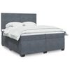 vidaXL Boxspring met matras fluweel donkergrijs 200x200 cm