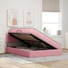 vidaXL Opbergbed met LED met matras Roze 140 x 190 cm Fluweel