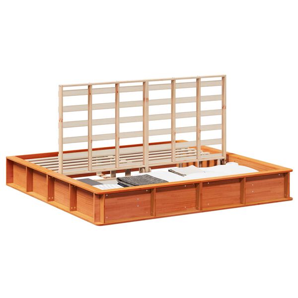 vidaXL Bedframe Wasbruin 180 x 200 cm Massief grenenhout