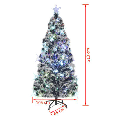 vidaXL Kerstboom met LED en standaard 210 cm glasvezel