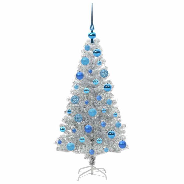 vidaXL Kerstboom met 150 LED met standaard Zilver 120 cm PET